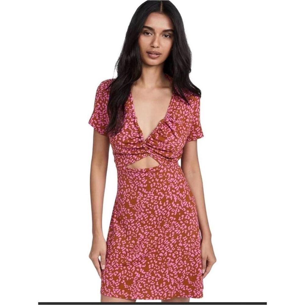 Free-people Women's Brown and Pink Dress